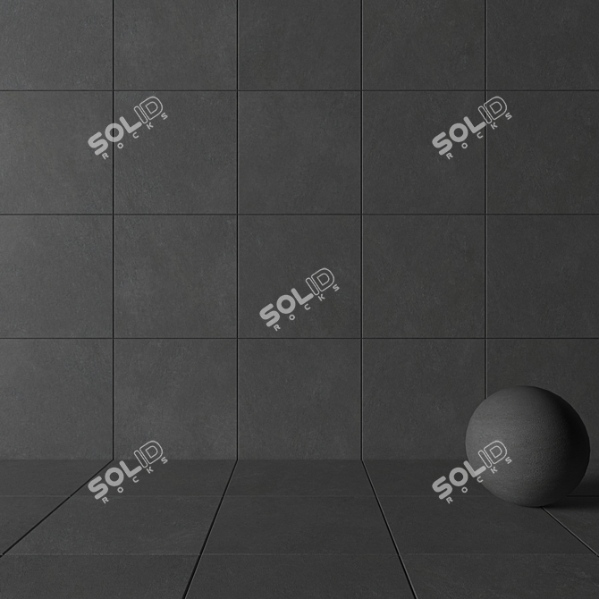 Concrete Wall Tiles Anthracite: Cumulus Collection 3D model image 3