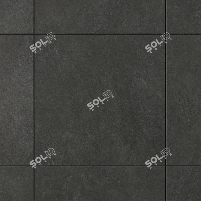 Sleek Black Concrete Wall Tiles 3D model image 2