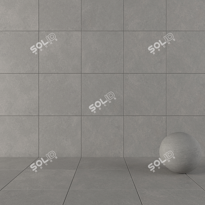 Cumulus Grey Concrete Wall Tiles - Set of 2 3D model image 1