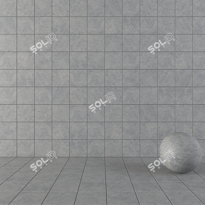 Modern Concrete Wall Tiles 3D model image 1