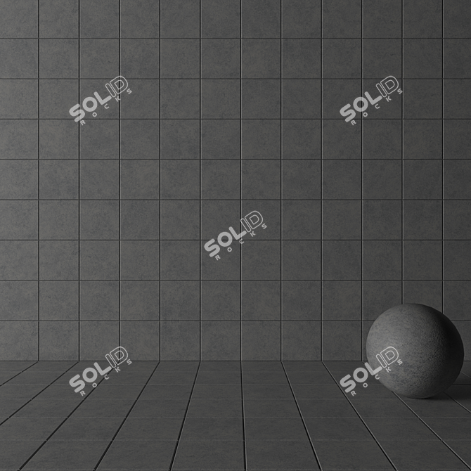 Modern Concrete Wall Tiles 3D model image 3