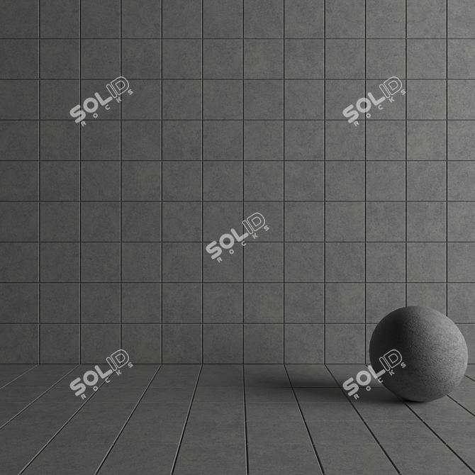 Modern Concrete Wall Tiles 3D model image 4