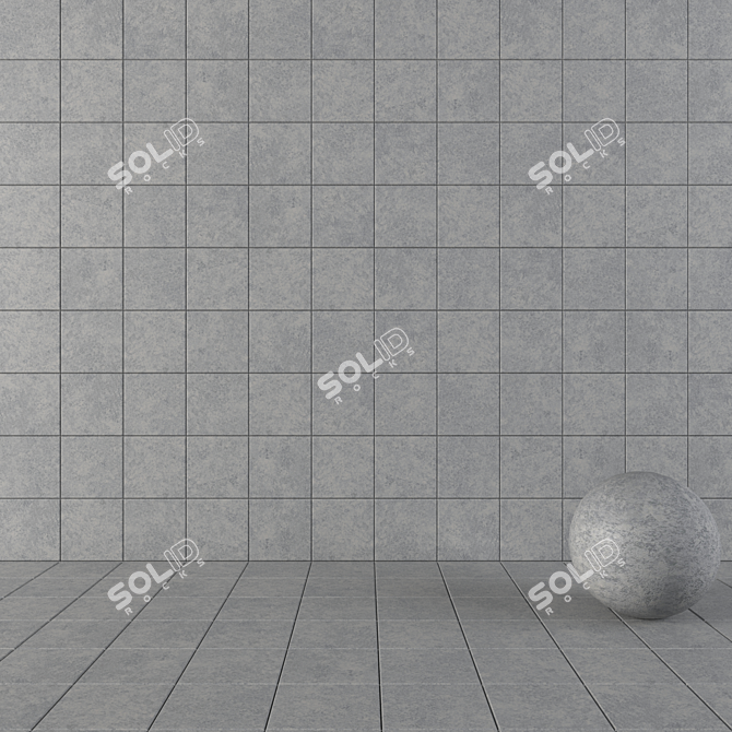 Wind Grey Concrete Wall Tiles - Set of 2 3D model image 1