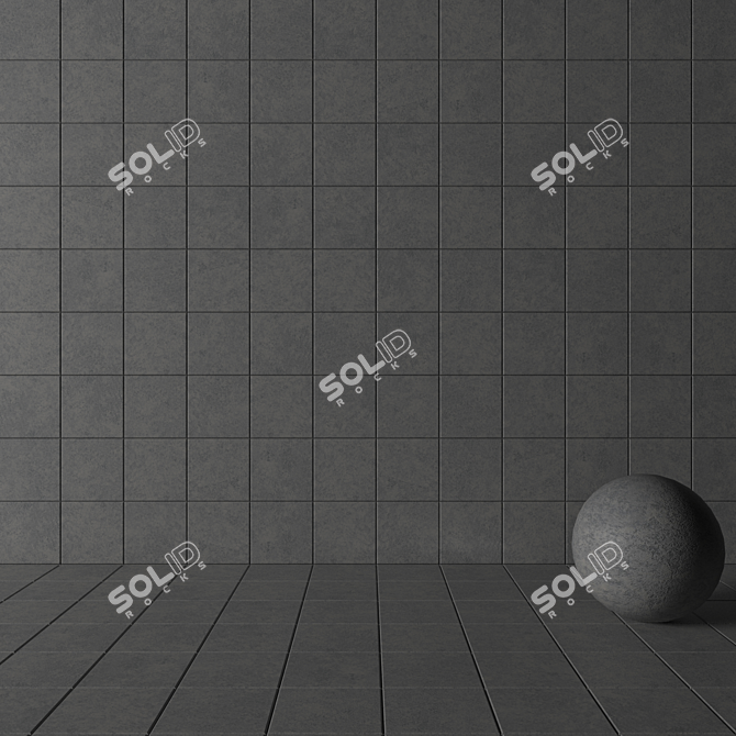 Wind Grey Concrete Wall Tiles - Set of 2 3D model image 3