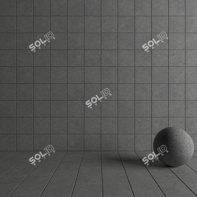 Wind Grey Concrete Wall Tiles - Set of 2 3D model image 4