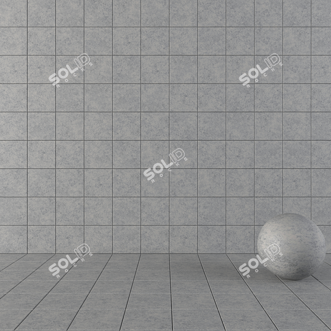 Wind Gray Concrete Tiles: Multi-Texture Set 3D model image 1