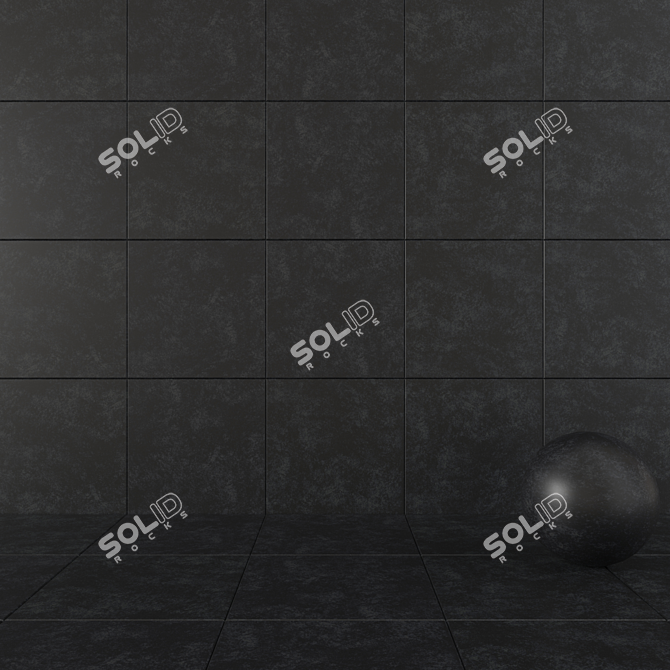 Dark Wind Concrete Wall Tiles Set 3D model image 1