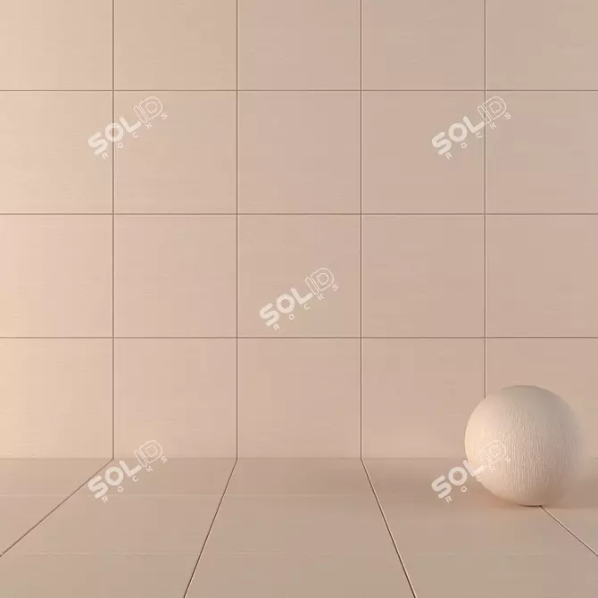 Loft Beige Concrete Wall Tiles: Modern, Versatile Mosaic 3D model image 1