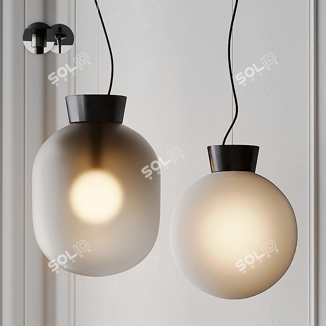 Sleek Pastille Pendant Light 3D model image 1