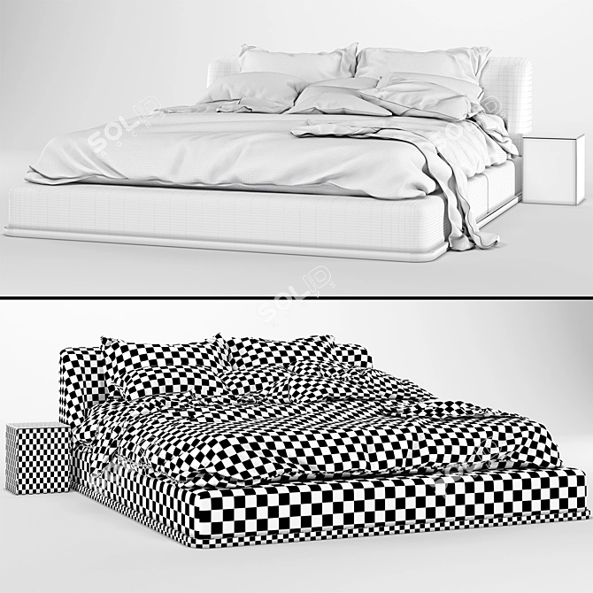 Bonaldo Tonight Bed: Elegant and Stylish 3D model image 3