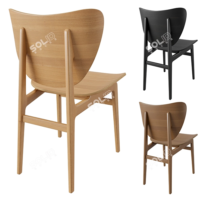 Norr11 Oak Elephant Dining Chair 3D model image 2