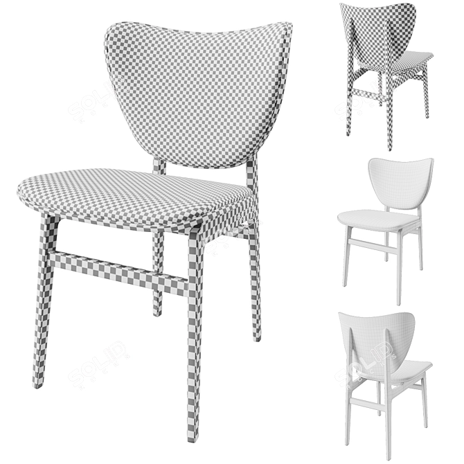 Norr11 Elephant Dining Chair upholstered - Elegant and Comfortable 3D model image 3