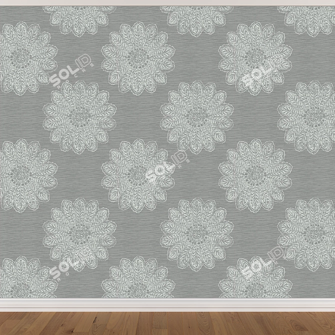 Seamless Wallpaper Set: 3 Colors 3D model image 4