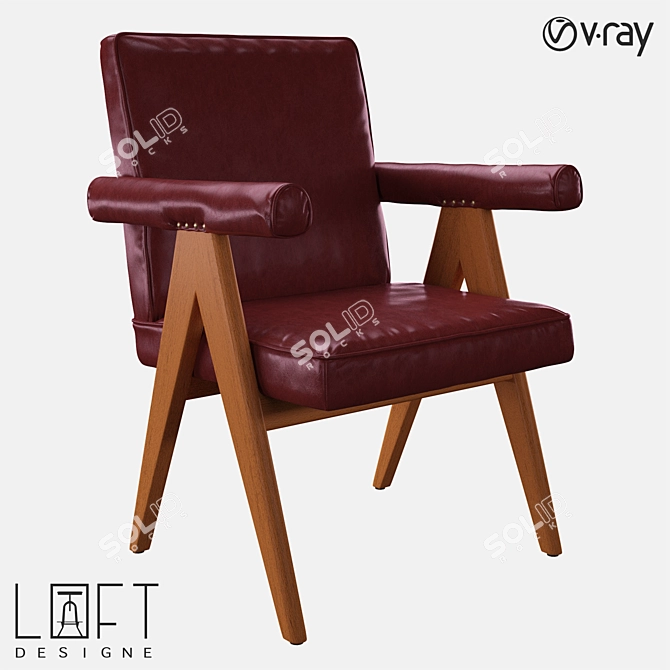 Modern Leather Chair: LoftDesign 32876 3D model image 1