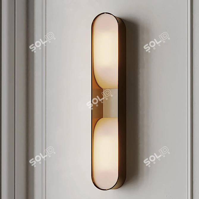 Elegant Loop Double LED Sconce 3D model image 1