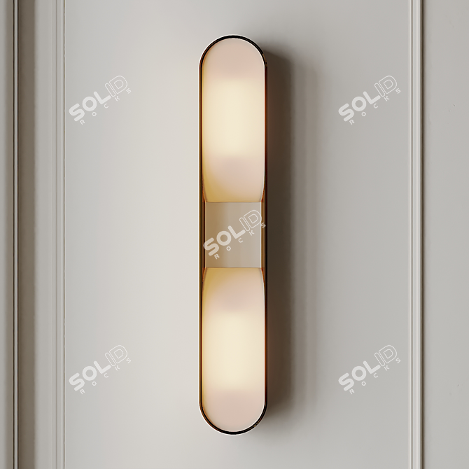 Elegant Loop Double LED Sconce 3D model image 2