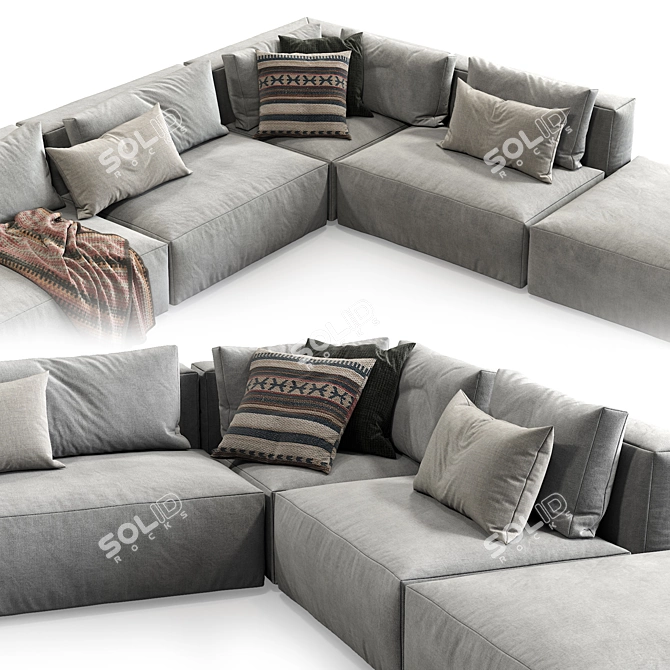 Jesse Daniel Sofa: Modern Elegance Blend 3D model image 3