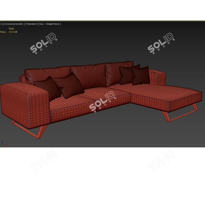 Aniston DMK 17 L-Shaped Sofa 3D model image 5