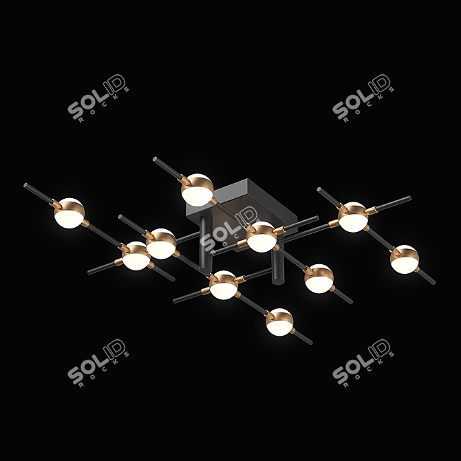 Sleek LED Ceiling Chandelier 3D model image 2