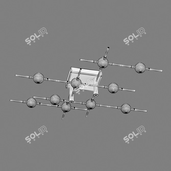 Sleek LED Ceiling Chandelier 3D model image 3