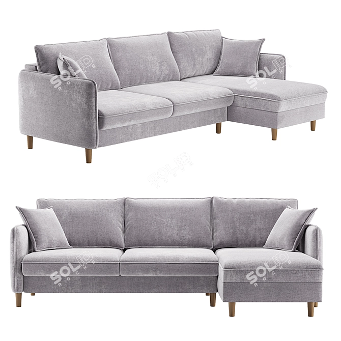 Contemporary Narvik Corner Sofa 3D model image 1