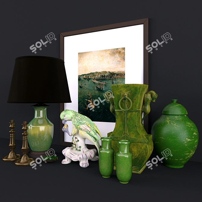 Green Oasis Decor Set 3D model image 7