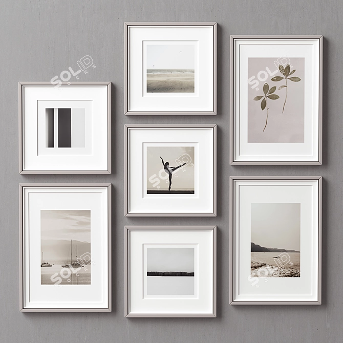 Diverse 160-Piece Picture Frames Set 3D model image 1