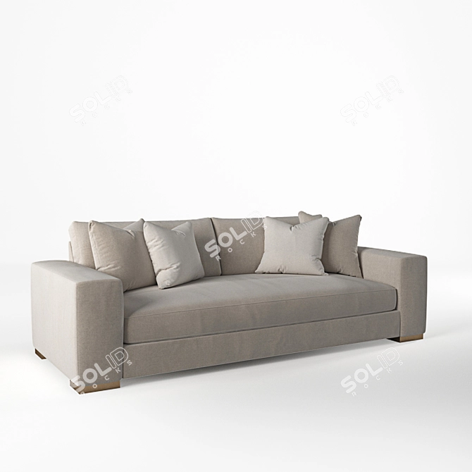 Doniel Modern Classic Beige Sofa 3D model image 3