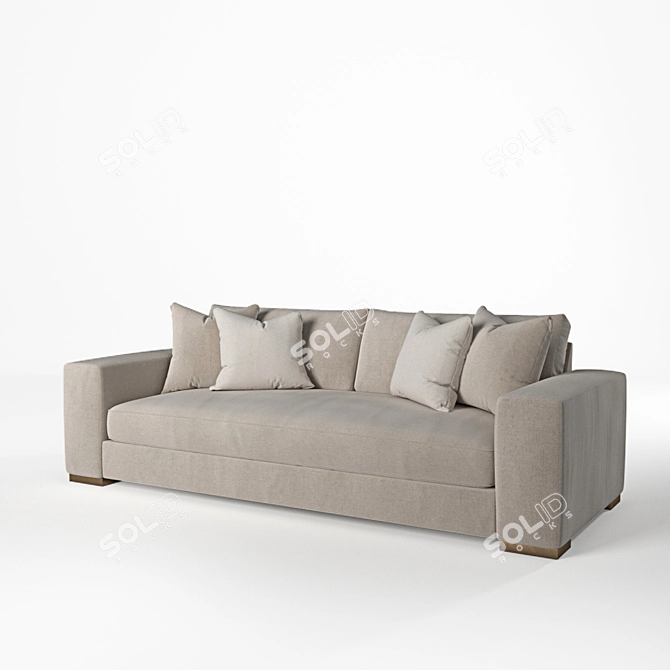 Doniel Modern Classic Beige Sofa 3D model image 4