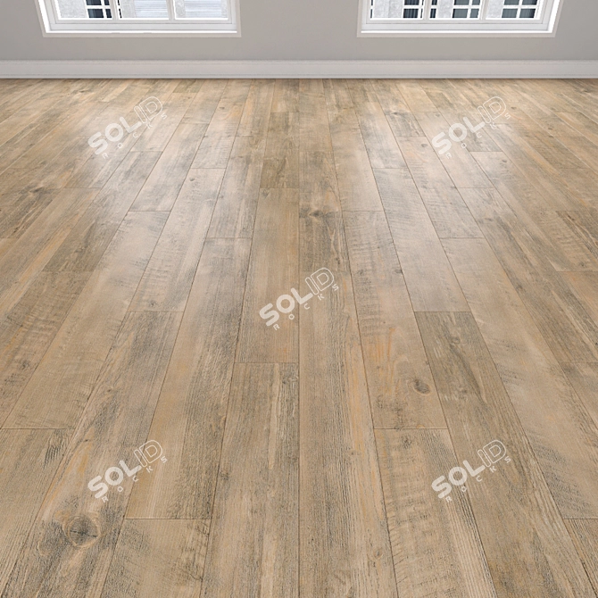  Vintage Oak Parquet: Herringbone, Linear & Chevron 3D model image 2