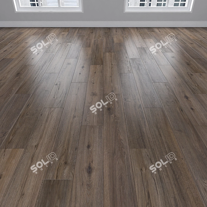 Smoky Oak Parquet: Herringbone, Linear & Chevron 3D model image 2