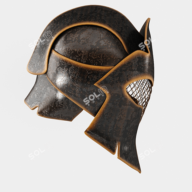 Immersive LowPoly Fantasy Helmet 3D model image 2