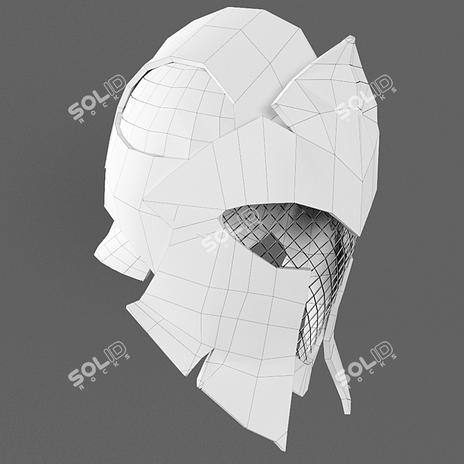 Immersive LowPoly Fantasy Helmet 3D model image 4