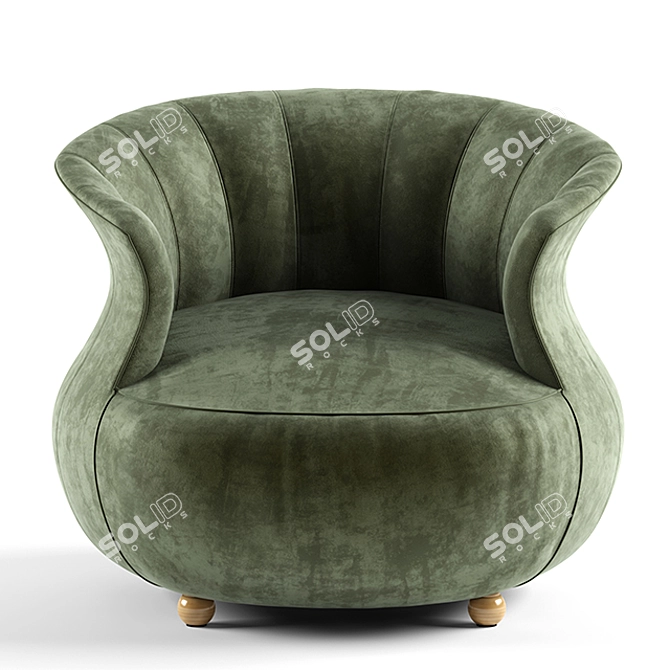 Modern Green Armchair: 3Dmax Model 3D model image 2