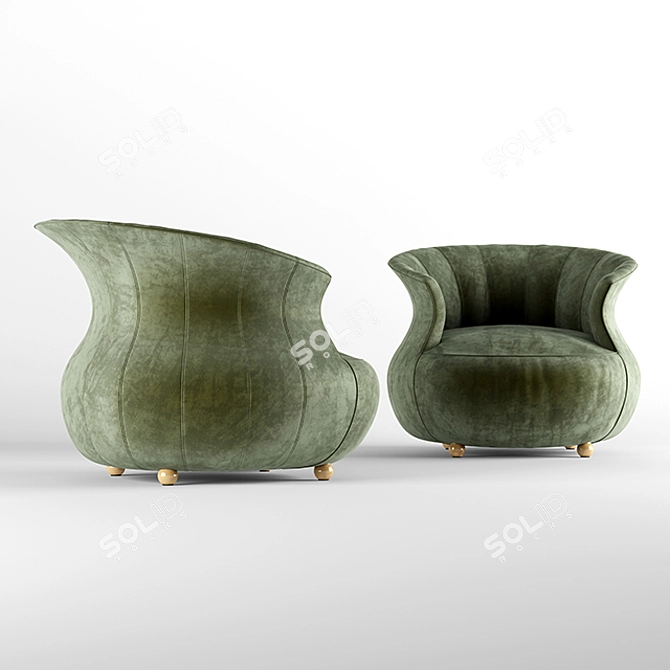 Modern Green Armchair: 3Dmax Model 3D model image 3