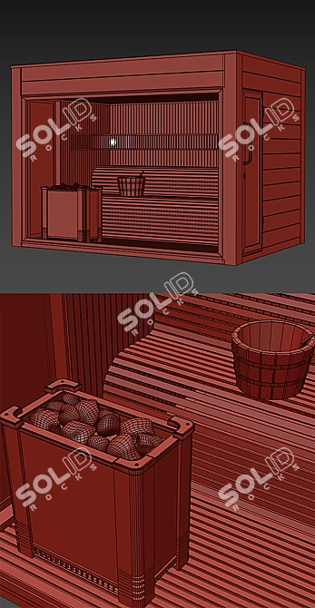 Luxury Sauna House - Relax and Rejuvenate 3D model image 3