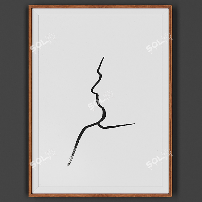 Wooden Framed Picture 3D model image 1