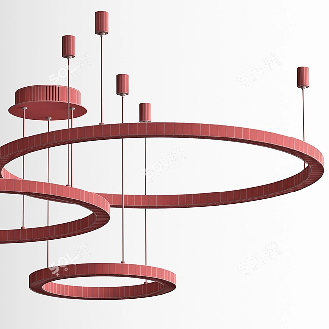 Mahlu Black Chandelier: Industrial Loft Design 3D model image 3