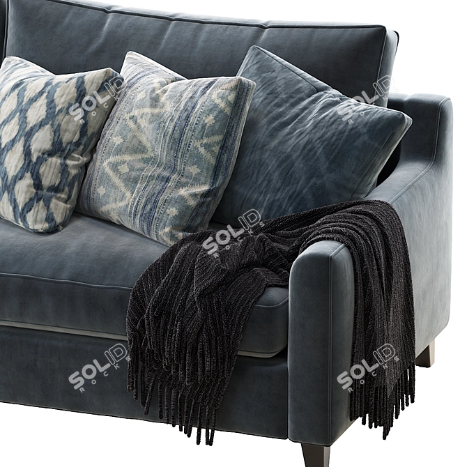 Luxury Beverly Upholstered Sofa 3D model image 3