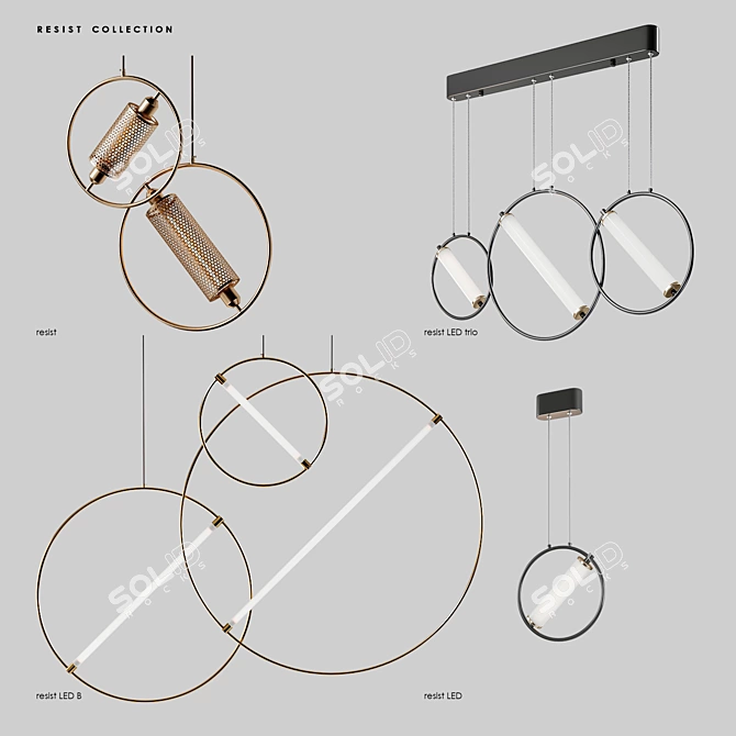 Resist Collection: Versatile Design Lamps 3D model image 5