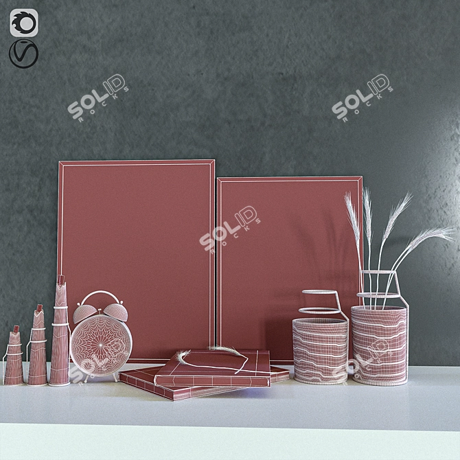 Elegant Decor Set 06 3D model image 6