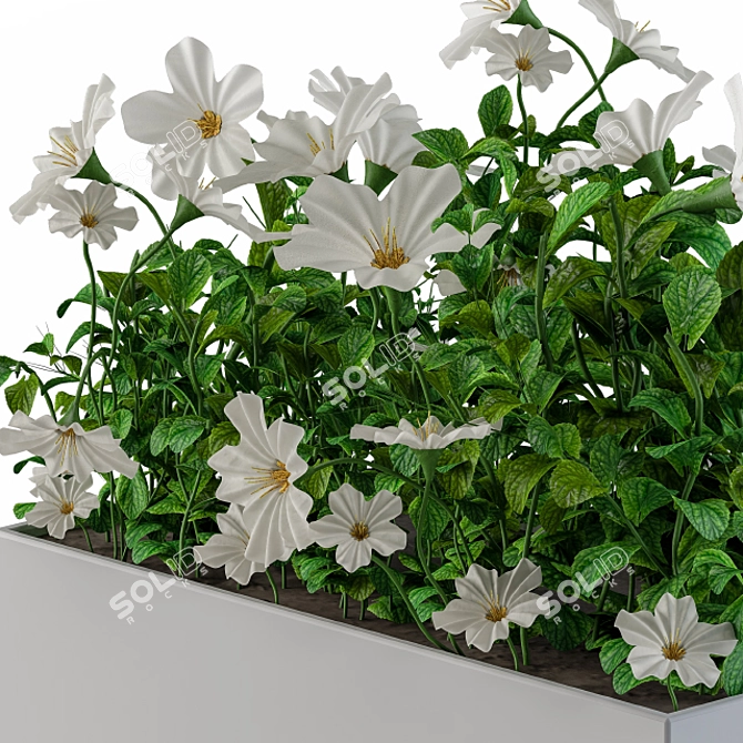 Elegant White Flower Bouquet 3D model image 2