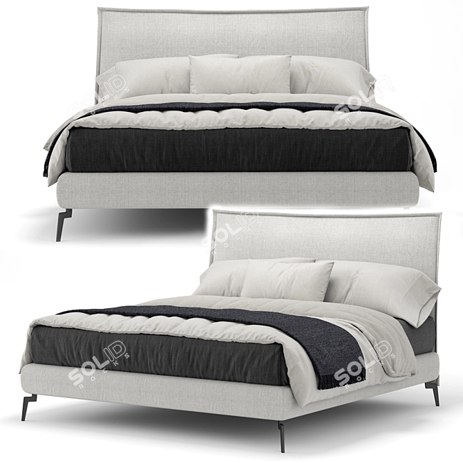 Elegant Francis Bed: A Modern Classic 3D model image 1