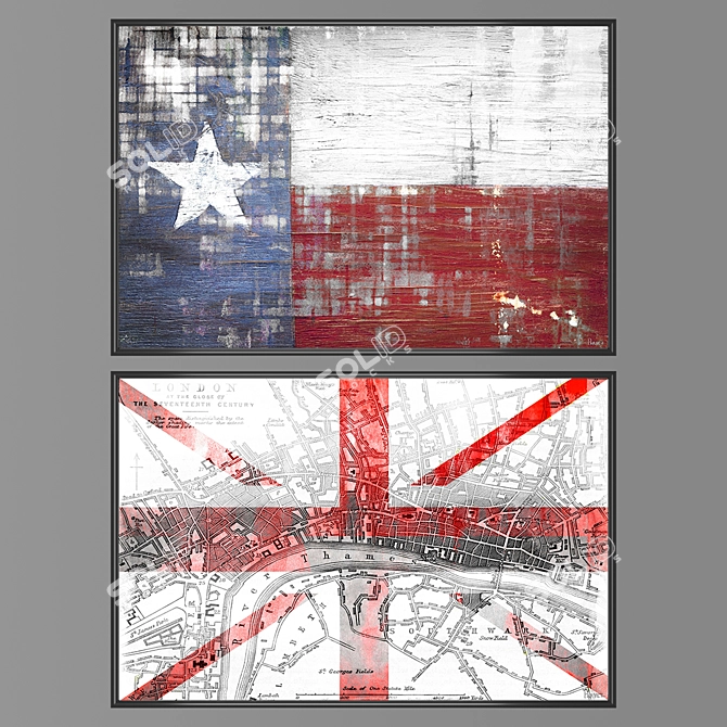 Modern Wall Art Set: No. 1295 3D model image 1