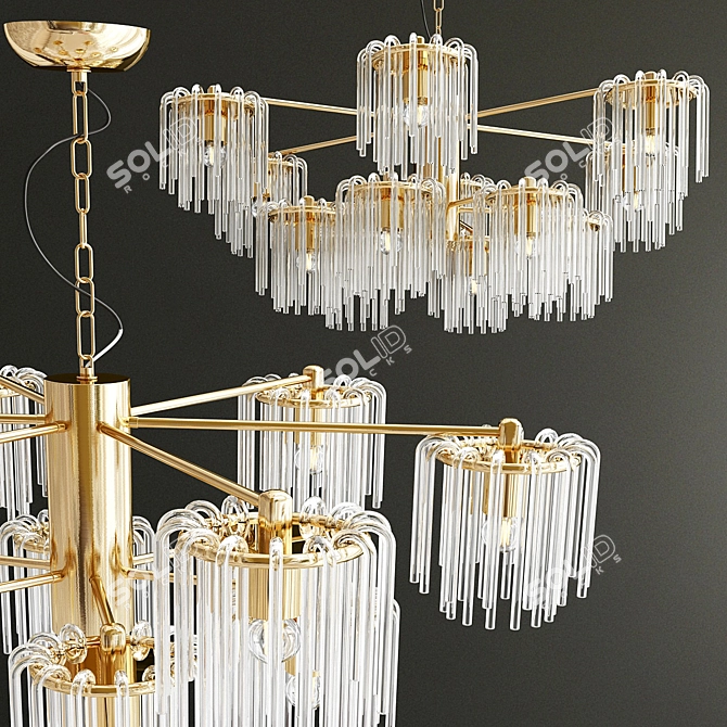 Elegant Meise 12-Light Gold Chandelier 3D model image 1