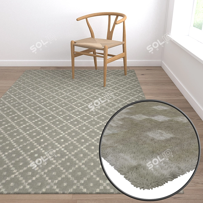 Luxury Rug Set: Versatile Textures 3D model image 5