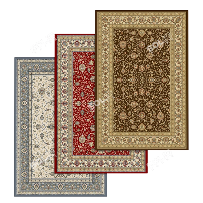 High-Quality Carpet Set with Variations 3D model image 1