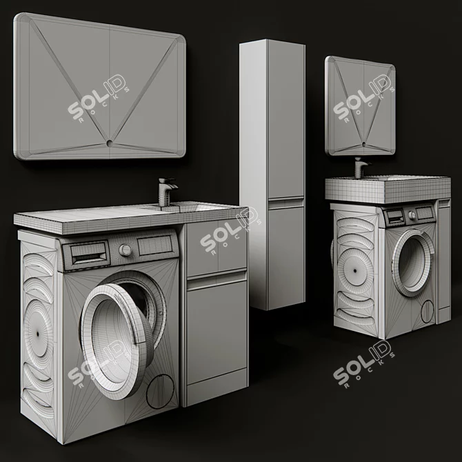 Aquaton Londry Bathroom Furniture Set 3D model image 5