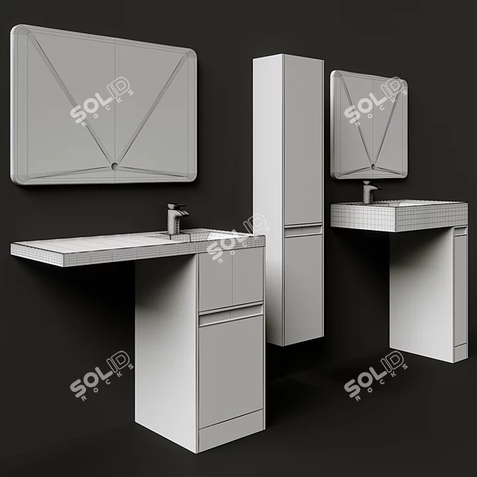 Aquaton Londry Bathroom Furniture Set 3D model image 9