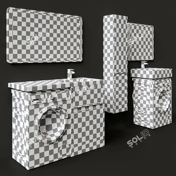 Aquaton Londry Bathroom Furniture Set 3D model image 4